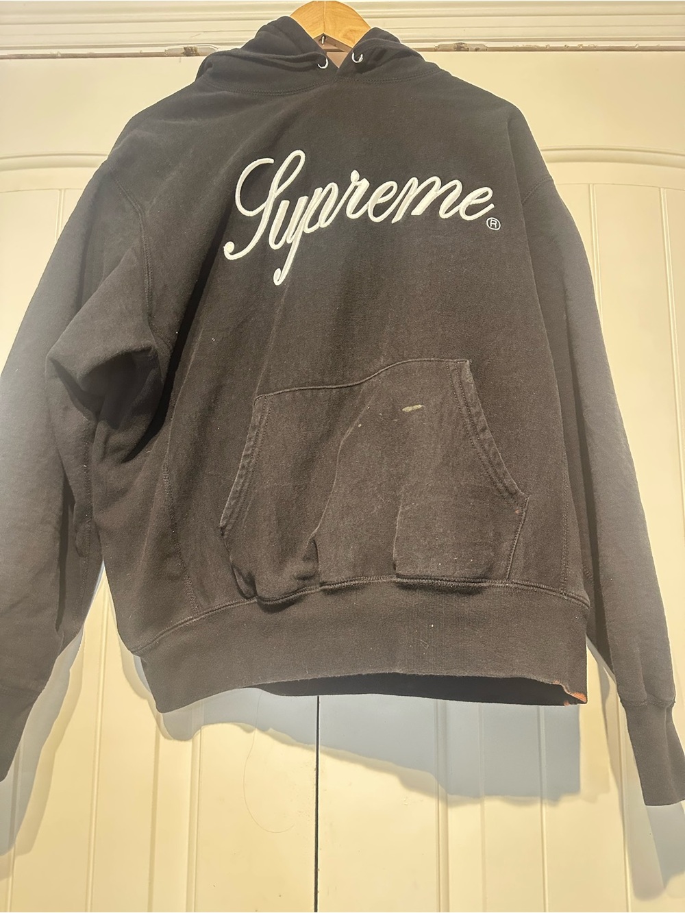 Supreme Black Hoodie Size S